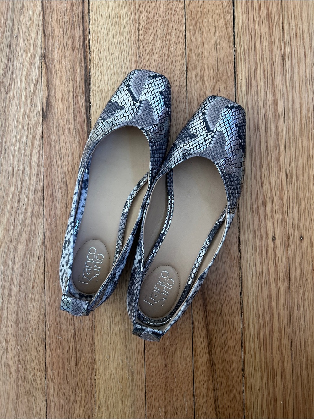 Franco Sarto "Ailee" Snake Skin Flats - Picture 2 of 6